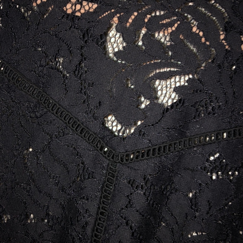 Zara black high neck lace blouse